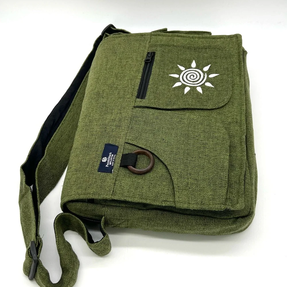 Multi pocket Cotton Laptop Messenger Laptop Bag